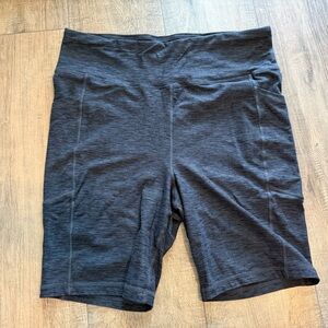 LuLaRoe Rise Driven Heathered Grey Bike Shorts High-Waisted Athletic